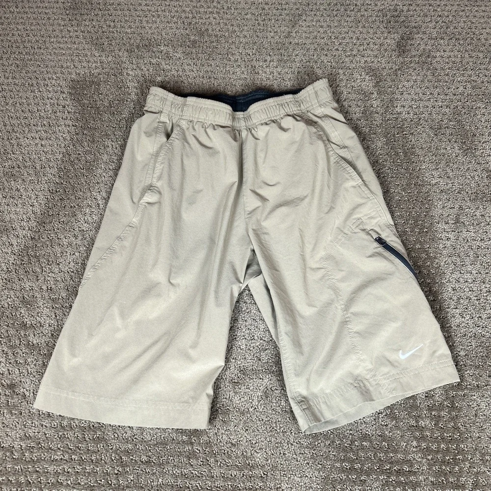 Nike Men's Athletic Shorts Brown Logo Drawstring Size‎ Small